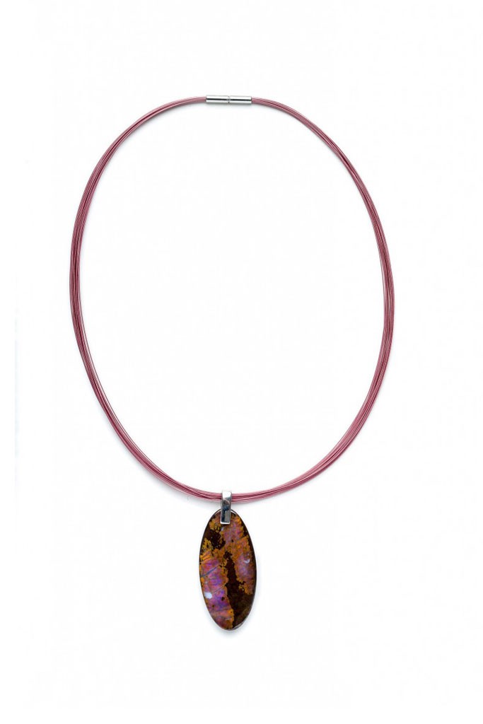 Boulder Opal Pendant necklace on color wire
