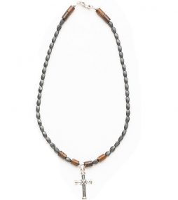 Cross necklace, Unique cross necklace, Custom Cross necklace, Ironstone, Hematite necklace