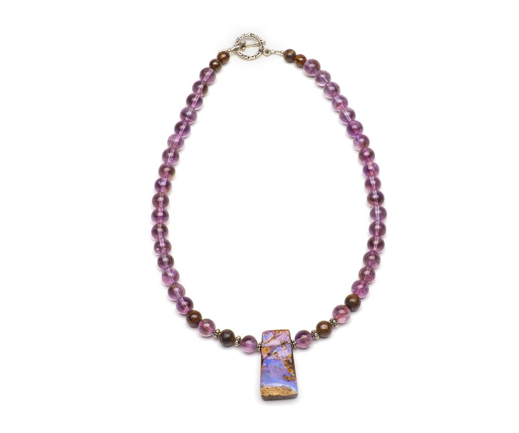 Australian Boulder Opal pendant, a breathtaking piece with incredible purple & patterns