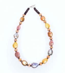 Smoky quartz necklace, Pearl Necklace, Unique Necklace